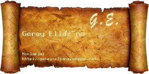 Gerey Eliána névjegykártya